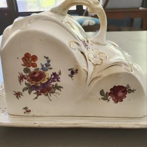 Antique Victorian? Floral Gilded Cheese Dish